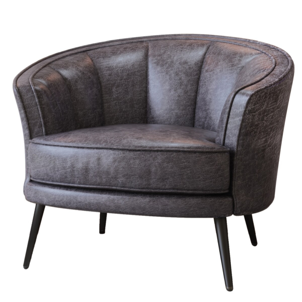 Modern PU Leather Tub Barrel Chair Leisure Accent Chair
