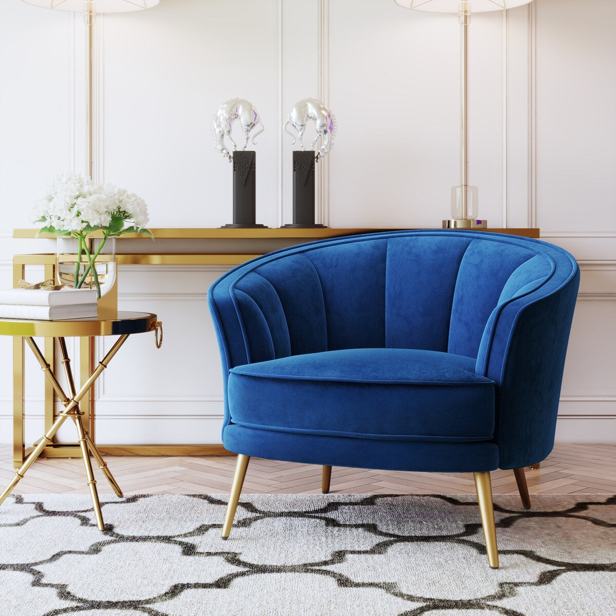 Modern PU Leather Tub Barrel Chair Leisure Accent Chair