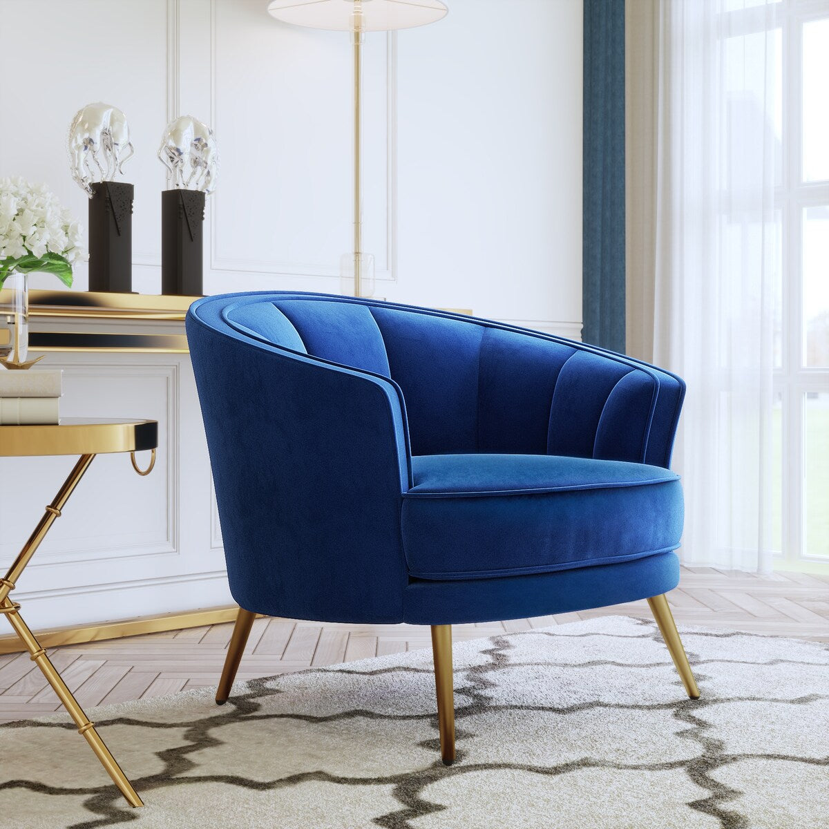 Modern PU Leather Tub Barrel Chair Leisure Accent Chair