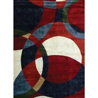 Modern Passion Red Area Rug (5' x 8') - 5' x 8'/Surplus - 5' x 8'/Surplus