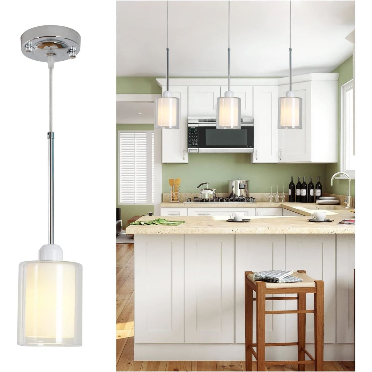 Modern Pendant Lighting for Kitchen Island - Elegant and Functional - 5.9h