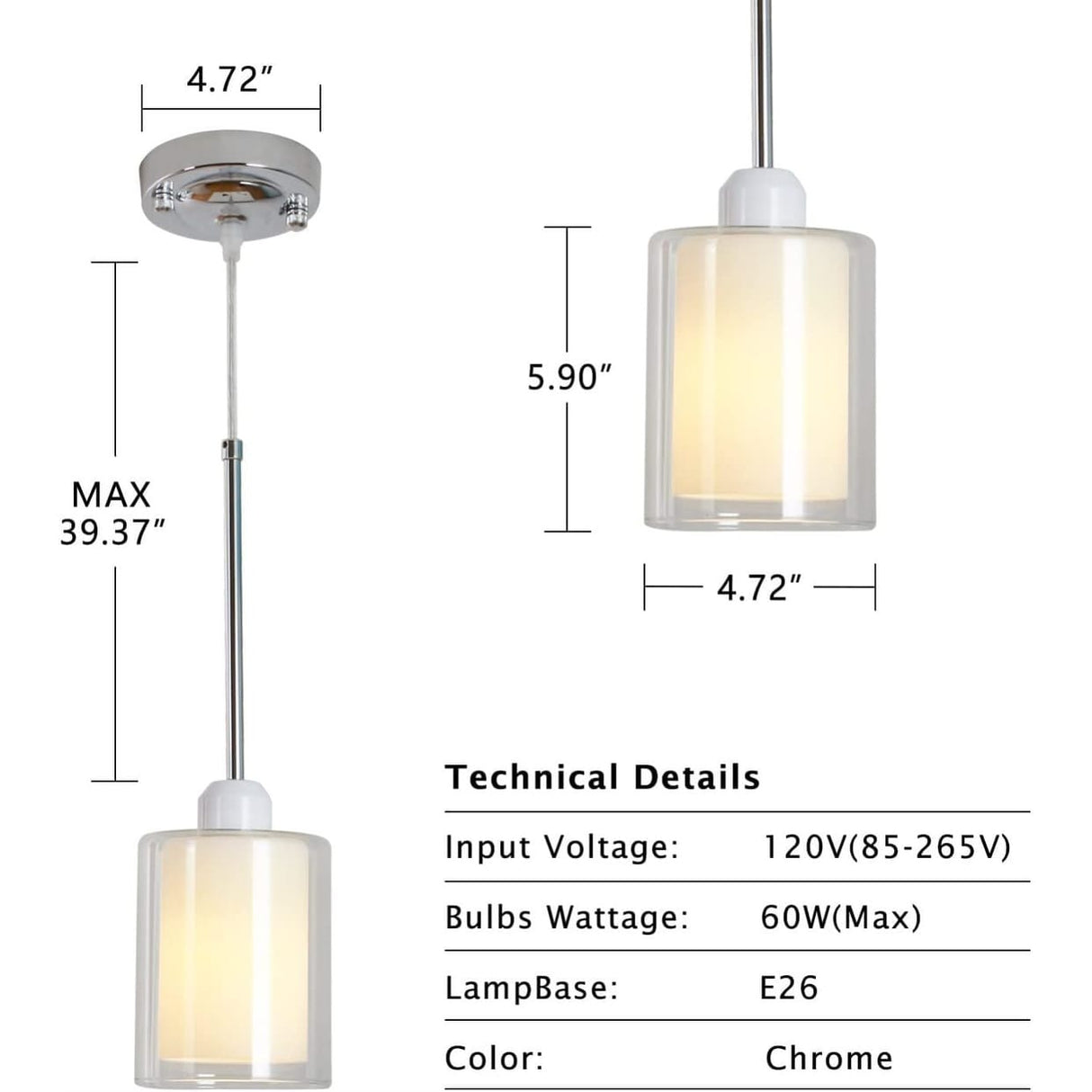 Modern Pendant Lighting for Kitchen Island - Elegant and Functional - 5.9h