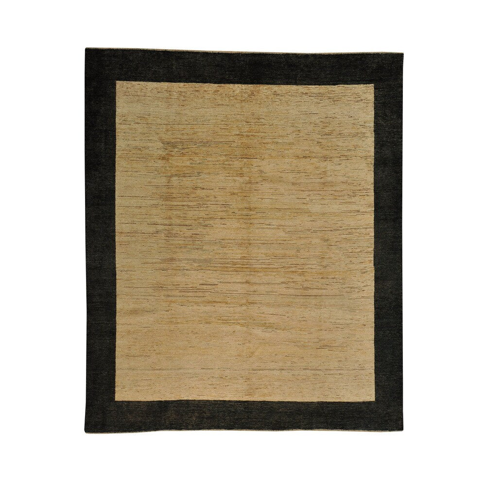 Modern Peshawar Gabbeh Striped Oriental Hand-knotted Area Rug (8'2 x 9'9) - Multi
