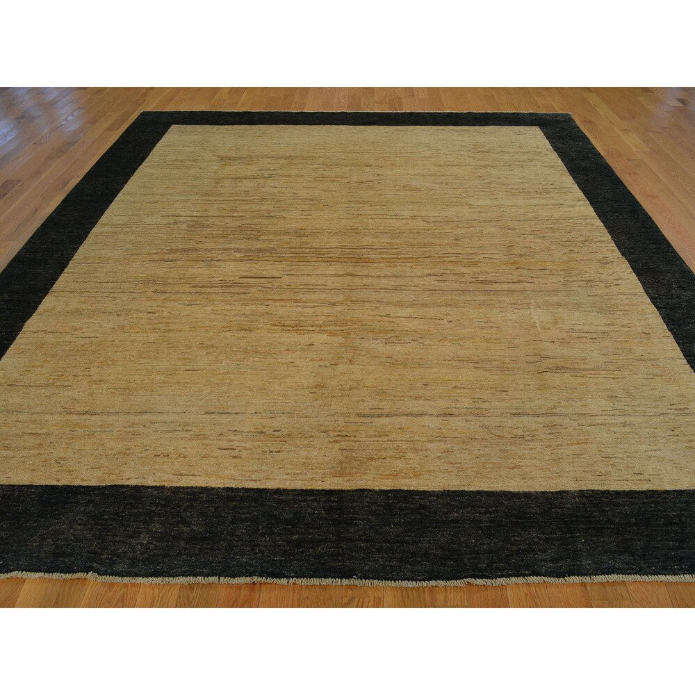 Modern Peshawar Gabbeh Striped Oriental Hand-knotted Area Rug (8'2 x 9'9) - Multi
