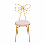 Modern Pink Velvet Vanity Chair with Stool