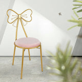 Modern Pink Velvet Vanity Chair with Stool