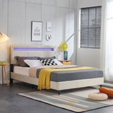 Modern Platform Bed with LED Lights