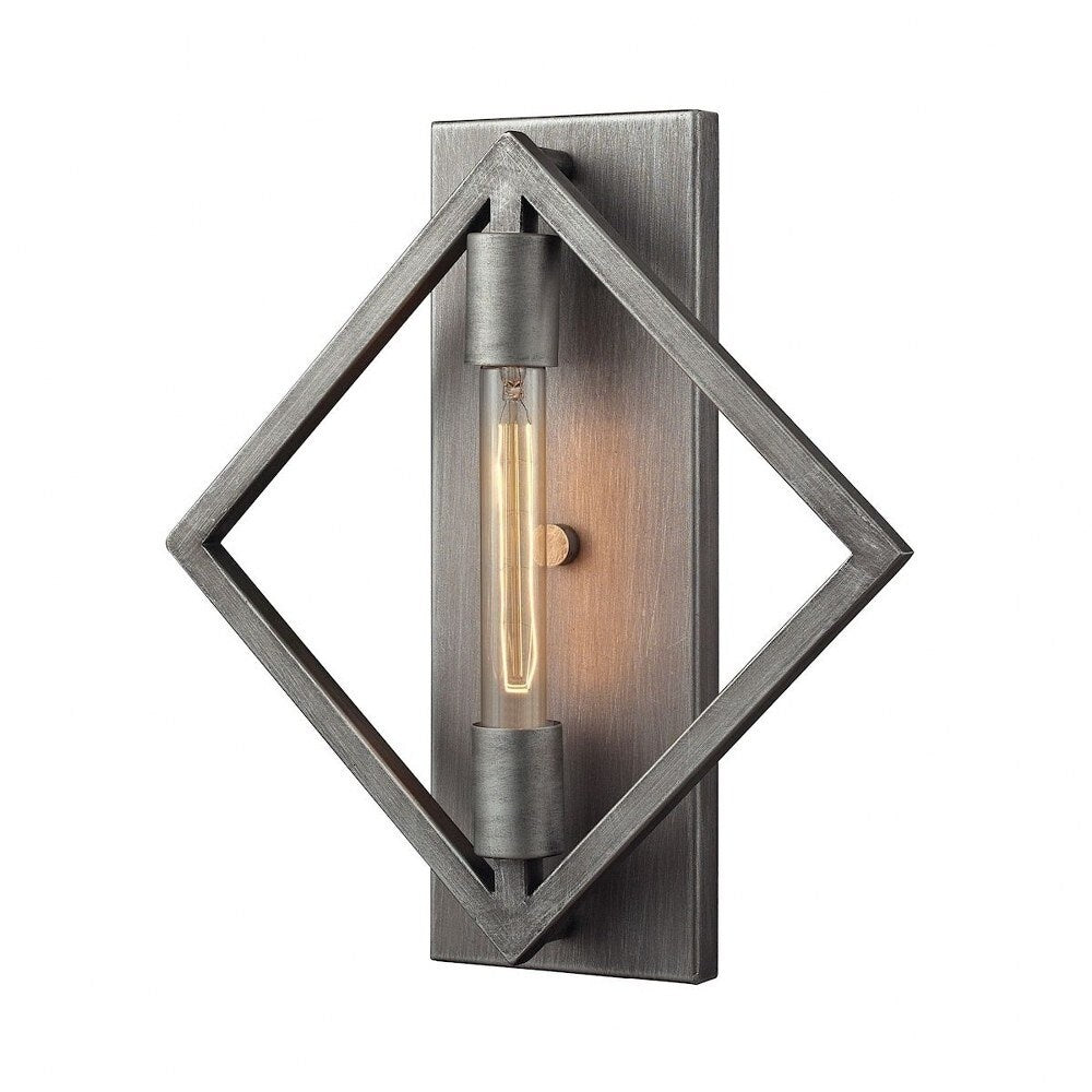 Modern Rectangle Weathered Zinc Wallchiere In Weathered Zinc Finish Made Of Metal - 14X15 Inches -
