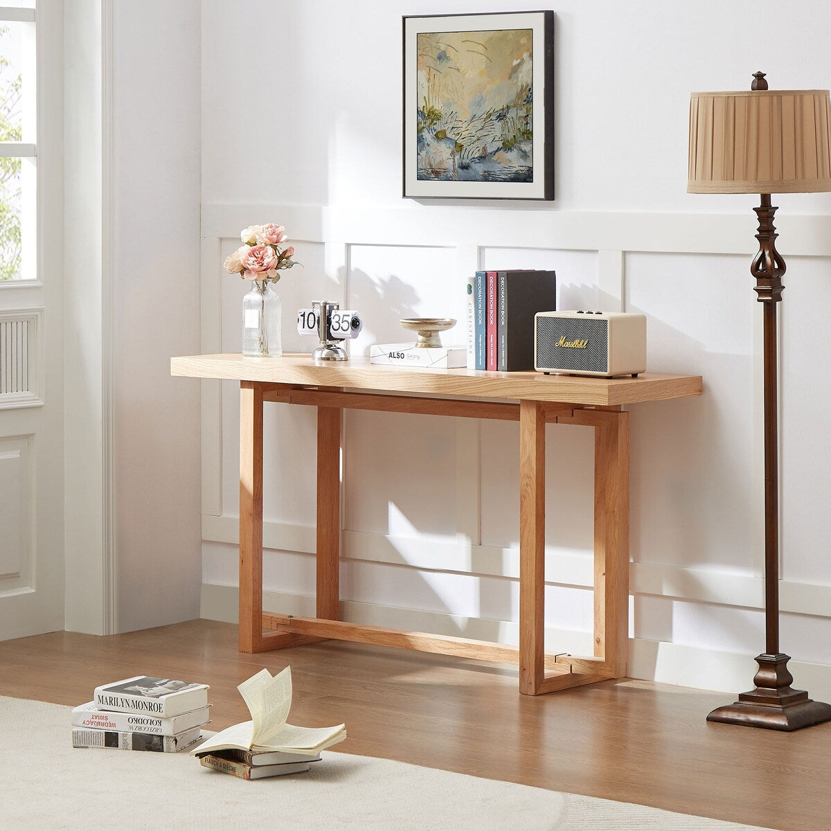 Modern Rectangular Console Table Entryway Table for Hallway, Behind The Couch, Living Room, Foyer