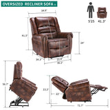 Modern Retro Brown Reclining Chair PU Massage