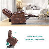 Modern Retro Brown Reclining Chair PU Massage
