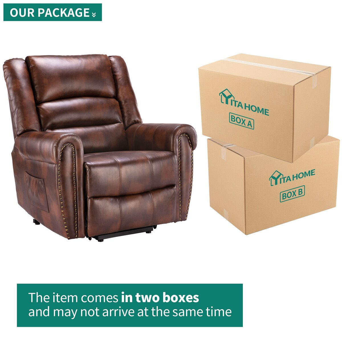 Modern Retro Brown Reclining Chair PU Massage