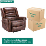 Modern Retro Brown Reclining Chair PU Massage