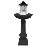 Modern Round Cast Aluminum Metal 40-in Bird Bath and Bird Feeder Combo