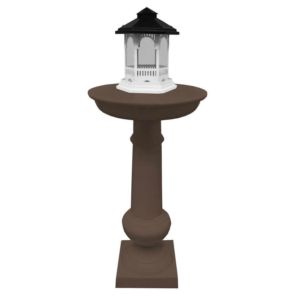 Modern Round Cast Aluminum Metal 40-in Bird Bath and Bird Feeder Combo