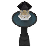 Modern Round Cast Aluminum Metal 40-in Bird Bath and Bird Feeder Combo