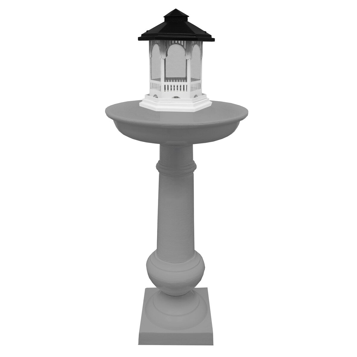 Modern Round Cast Aluminum Metal 40-in Bird Bath and Bird Feeder Combo