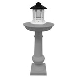 Modern Round Cast Aluminum Metal 40-in Bird Bath and Bird Feeder Combo