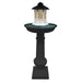 Modern Round Cast Aluminum Metal 40-in Bird Bath and Bird Feeder Combo