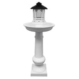 Modern Round Cast Aluminum Metal 40-in Bird Bath and Bird Feeder Combo