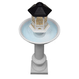 Modern Round Cast Aluminum Metal 40-in Bird Bath and Bird Feeder Combo