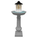 Modern Round Cast Aluminum Metal 40-in Bird Bath and Bird Feeder Combo