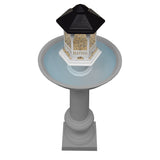 Modern Round Cast Aluminum Metal 40-in Bird Bath and Bird Feeder Combo