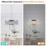 Modern Round Crystal Chandelier Ceiling Light for kitchen Island Dinning