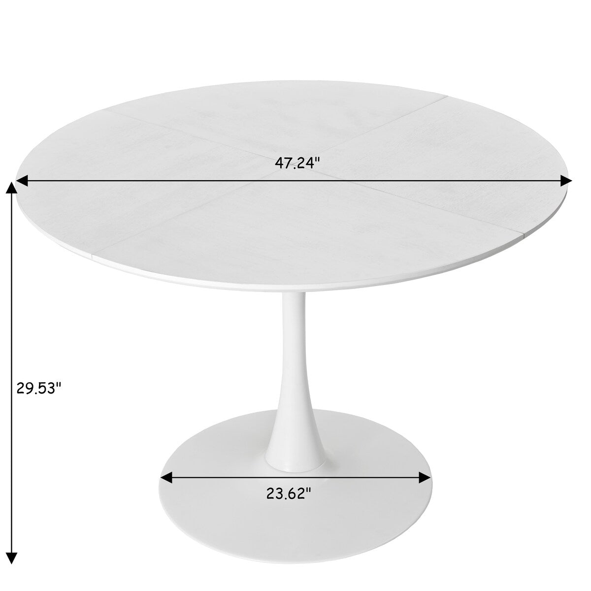 Modern Round Dining Table,Four Patchwork Tabletops
