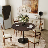 Modern Round Dining Table,Four Patchwork Tabletops