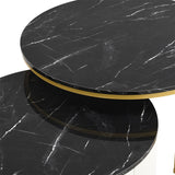 Modern Round Nesting Coffee Table with Drawer (Set of 2) by Harper&Bright Designs