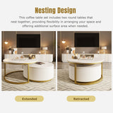 Modern Round Nesting Coffee Table with Drawer (Set of 2) by Harper&Bright Designs