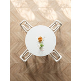Modern Round Slate Dining Table with Pedestals for Dining Room