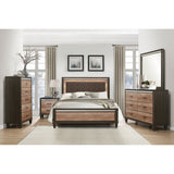 Modern Rustic Style Queen Bed Upholstered Headboard with LED Light