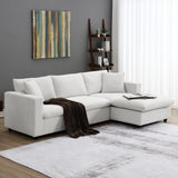 Modern Sectional Sofa,L-shaped Couch Set with 2 Free pillows,4-seat Polyester Fabric Couch Set with Convertible Ottoman