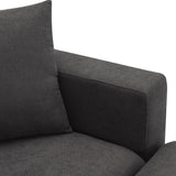 Modern Sectional Sofa,L-shaped Couch Set with 2 Free pillows,4-seat Polyester Fabric Couch Set with Convertible Ottoman