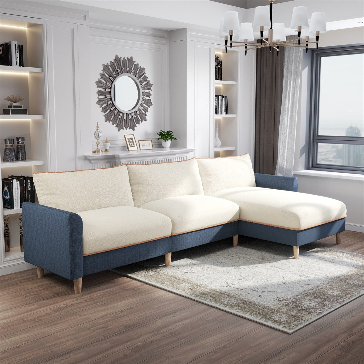 Modern Sectional Sofa,Modular L-Shaped Sectional Living Room Sofa Set