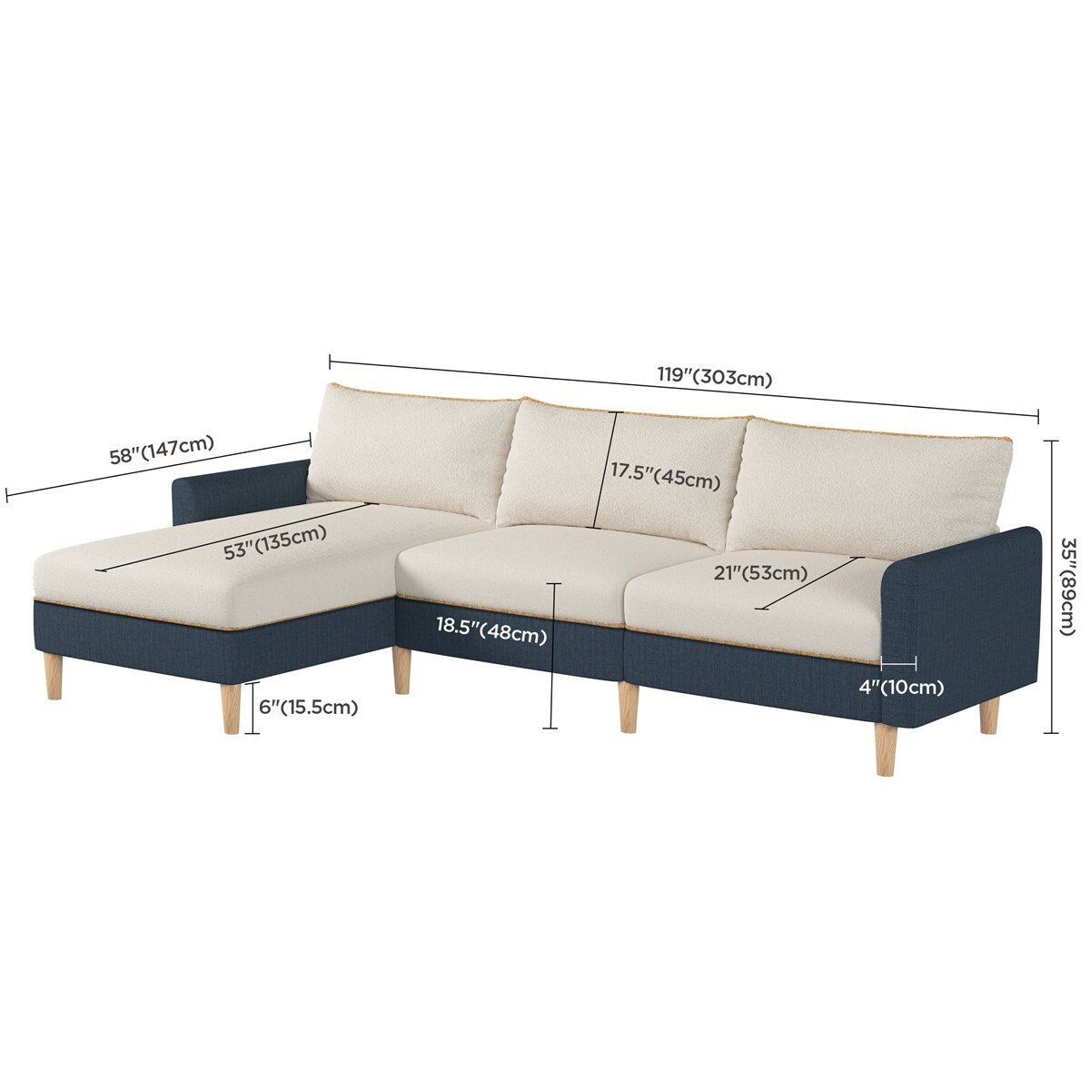 Modern Sectional Sofa,Modular L-Shaped Sectional Living Room Sofa Set