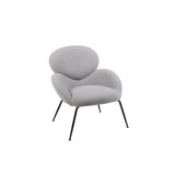 Modern Sherpa Chairs Accent Armchairs for Living Dining Room, Upholstered Chairs with Black Metal Legs, Comfy and Soft Chairs
