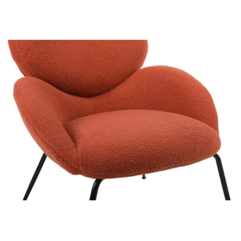 Modern Sherpa Chairs Accent Armchairs for Living Dining Room, Upholstered Chairs with Black Metal Legs, Comfy and Soft Chairs