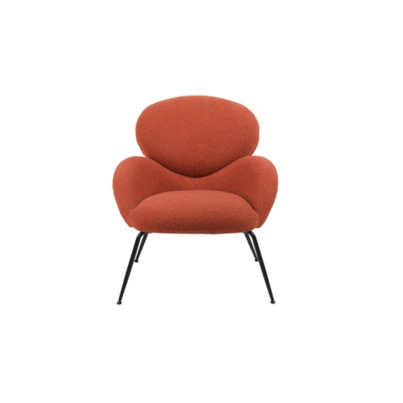 Modern Sherpa Chairs Accent Armchairs for Living Dining Room, Upholstered Chairs with Black Metal Legs, Comfy and Soft Chairs