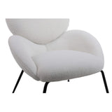 Modern Sherpa Chairs Accent Armchairs for Living Dining Room, Upholstered Chairs with Black Metal Legs, Comfy and Soft Chairs