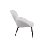 Modern Sherpa Chairs Accent Armchairs for Living Dining Room, Upholstered Chairs with Black Metal Legs, Comfy and Soft Chairs