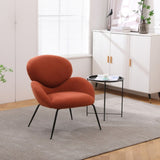 Modern Sherpa Chairs Accent Armchairs for Living Dining Room, Upholstered Chairs with Black Metal Legs, Comfy and Soft Chairs