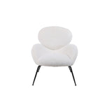 Modern Sherpa Chairs Accent Armchairs for Living Dining Room, Upholstered Chairs with Black Metal Legs, Comfy and Soft Chairs