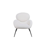 Modern Sherpa Chairs Accent Armchairs for Living Dining Room, Upholstered Chairs with Black Metal Legs, Comfy and Soft Chairs