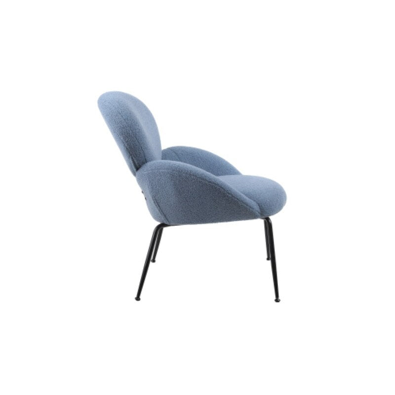 Modern Sherpa Chairs Accent Armchairs for Living Dining Room, Upholstered Chairs with Black Metal Legs, Comfy and Soft Chairs