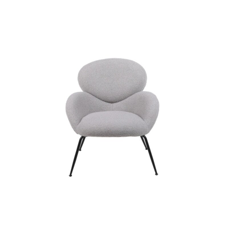 Modern Sherpa Chairs Accent Armchairs for Living Dining Room, Upholstered Chairs with Black Metal Legs, Comfy and Soft Chairs