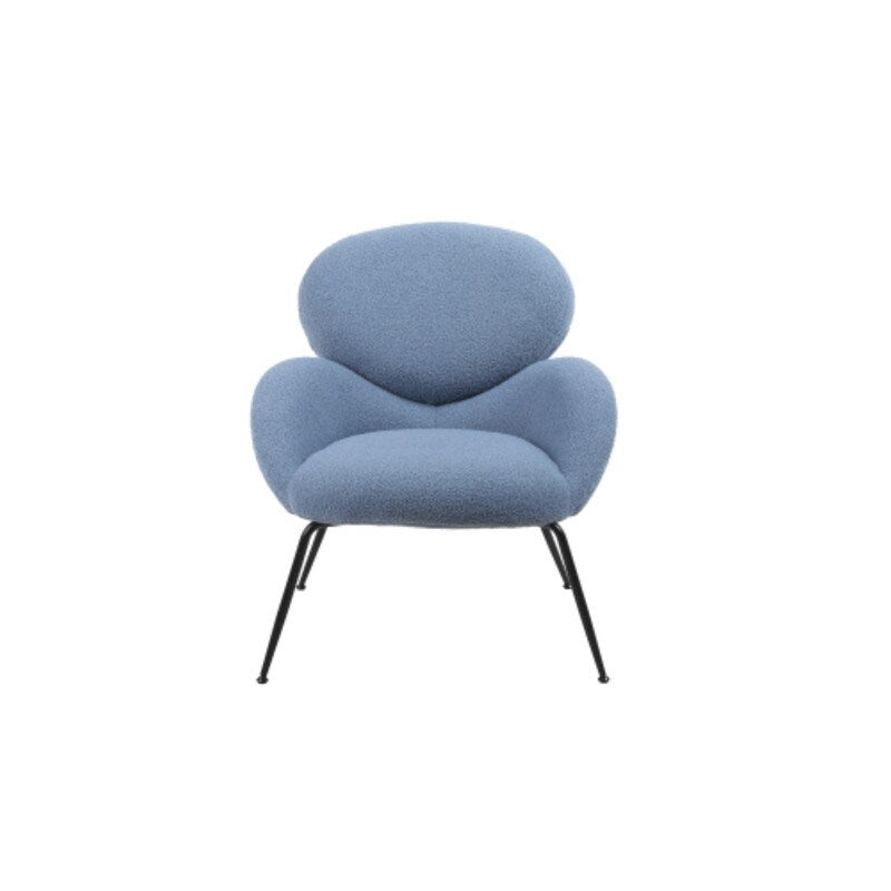 Modern Sherpa Chairs Accent Armchairs for Living Dining Room, Upholstered Chairs with Black Metal Legs, Comfy and Soft Chairs