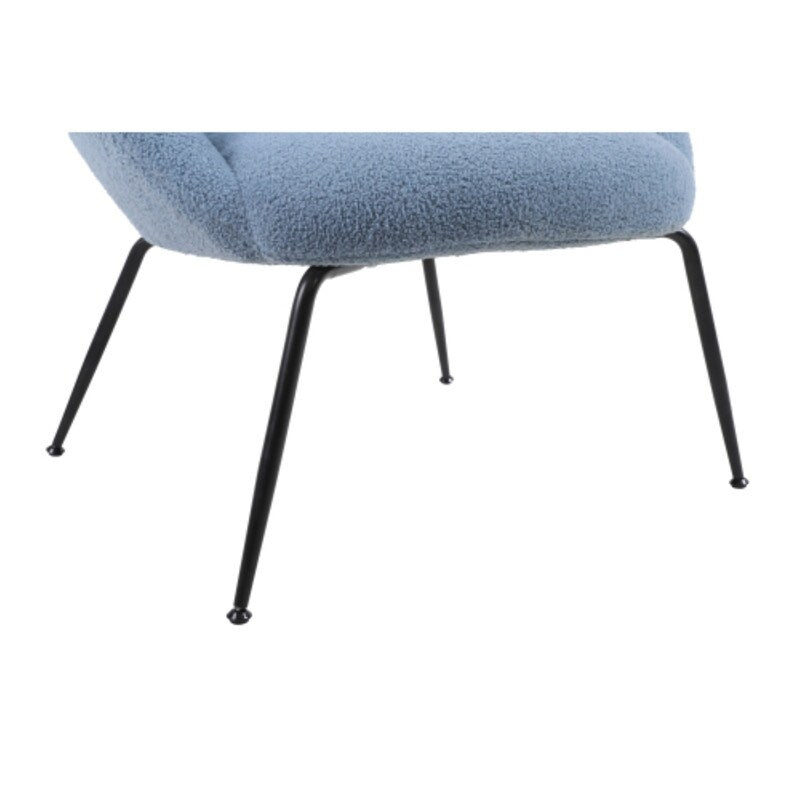 Modern Sherpa Chairs Accent Armchairs for Living Dining Room, Upholstered Chairs with Black Metal Legs, Comfy and Soft Chairs